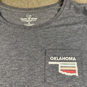 State of Mine Womens Oklahoma Long Sleeve Graphic T Shirt‎ Pocket XL Gray